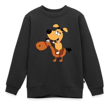 REITEN - HUND - TIERE - REITER - REITERIN - PONY - Kinder Premium Organic Sweatshirt - Schwarz - Vorne - AI Model Kid Female (0cm)
