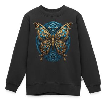 Papillon machine - Sweat Premium enfant bio - noir - Devant - AI Model Kid Female (0cm)