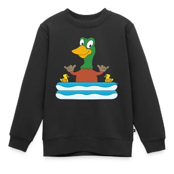 ENTE - POOL - PLANSCHBECKEN - SOMMER - SHAKA - FUN - Kinder Premium Organic Sweatshirt - Schwarz - Vorne - AI Model Kid Female (0cm)
