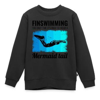 Nageoires Nageoire Nageur Natation Sports nautiques - Sweat Premium enfant bio - noir - Devant - AI Model Kid Female (0cm)