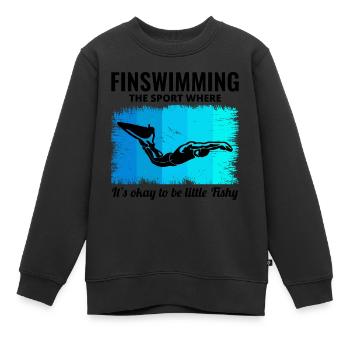 Nageoires Nageoire Nageur Natation Sports nautiques - Sweat Premium enfant bio - noir - Devant - AI Model Kid Female (0cm)