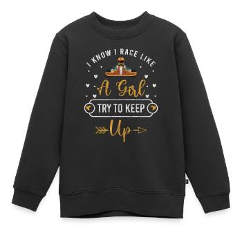 Gokart Fahrer Rennstrecke - Kinder Premium Organic Sweatshirt - Schwarz - Vorne - AI Model Kid Female (0cm)