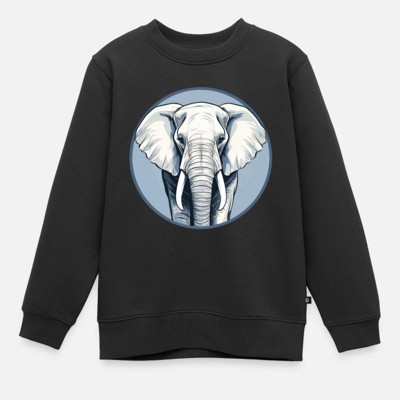 Elefant - Sweatshirt Premium barn ekologisk - svart