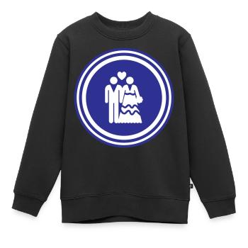Mariage de couple jeunes mariés - Sweat Premium enfant bio - noir - Devant - AI Model Kid Female (0cm)
