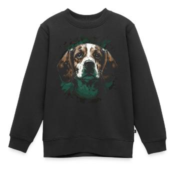 Beagle Dog - Kids Premium Organic Sweatshirt - black - Front - AI Model Kid Female (0cm)