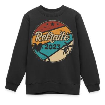 Retired 2023 Original Vintage Retirement Humor - Kinder Premium Organic Sweatshirt - Schwarz - Vorne - AI Model Kid Female (0cm)