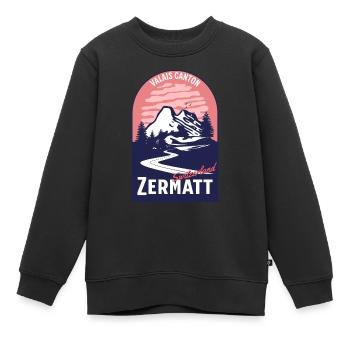 Valais Canton de Zermatt Suisse - Sweat Premium enfant bio - noir - Devant - AI Model Kid Female (0cm)