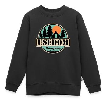Usedom Camping - Kinder Premium Organic Sweatshirt - Schwarz - Vorne - AI Model Kid Female (0cm)