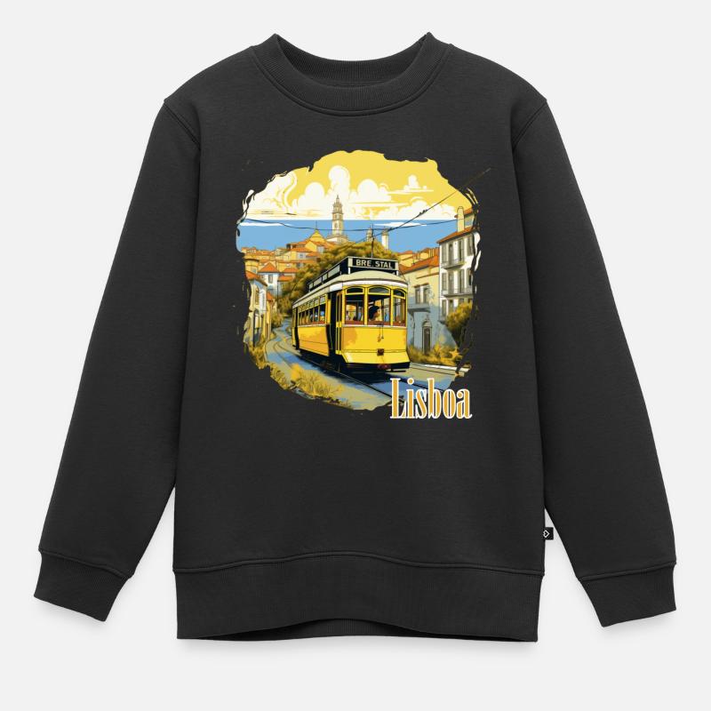 Lisbonne - Lisbonne - Sweat Premium enfant bio - noir