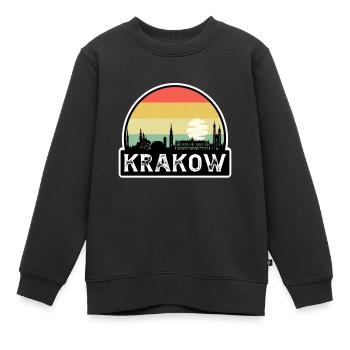Krakau Polen Flagge Skyline Reisesouvenir - Kinder Premium Organic Sweatshirt - Schwarz - Vorne - AI Model Kid Female (0cm)