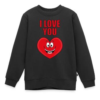 I LOVE YOU - Kinder Premium Organic Sweatshirt - Schwarz - Vorne - AI Model Kid Female (0cm)