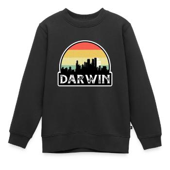 Darwin Australie Flag Skyline Souvenir de voyage - Sweat Premium enfant bio - noir - Devant - AI Model Kid Female (0cm)