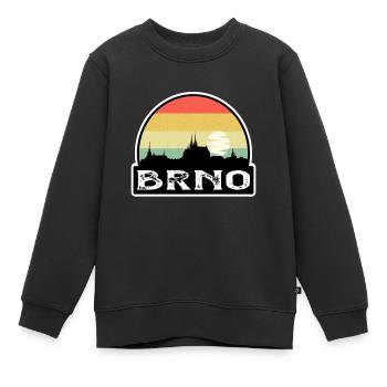 Brünn Tschechien Flagge Skyline Reisesouvenir - Kinder Premium Organic Sweatshirt - Schwarz - Vorne - AI Model Kid Female (0cm)