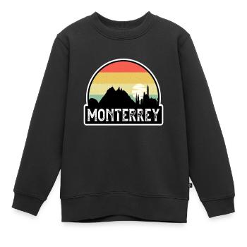 Monterrey Mexiko Flagge Skyline Reisesouvenir - Kinder Premium Organic Sweatshirt - Schwarz - Vorne - AI Model Kid Female (0cm)
