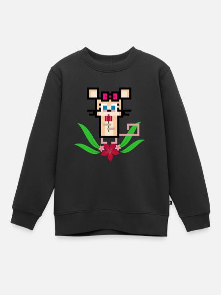 Souris fleur - Sweat Premium enfant bio - noir