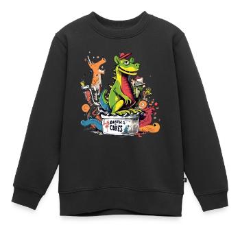 Zigotin the alligator - Kids Premium Organic Sweatshirt - black - Front - AI Model Kid Female (0cm)