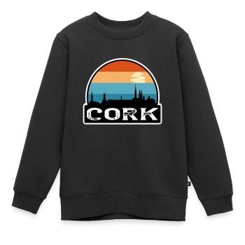 Cork Irland Flagge Skyline Reise-Souvenir - Kinder Premium Organic Sweatshirt - Schwarz - Vorne - AI Model Kid Female (0cm)