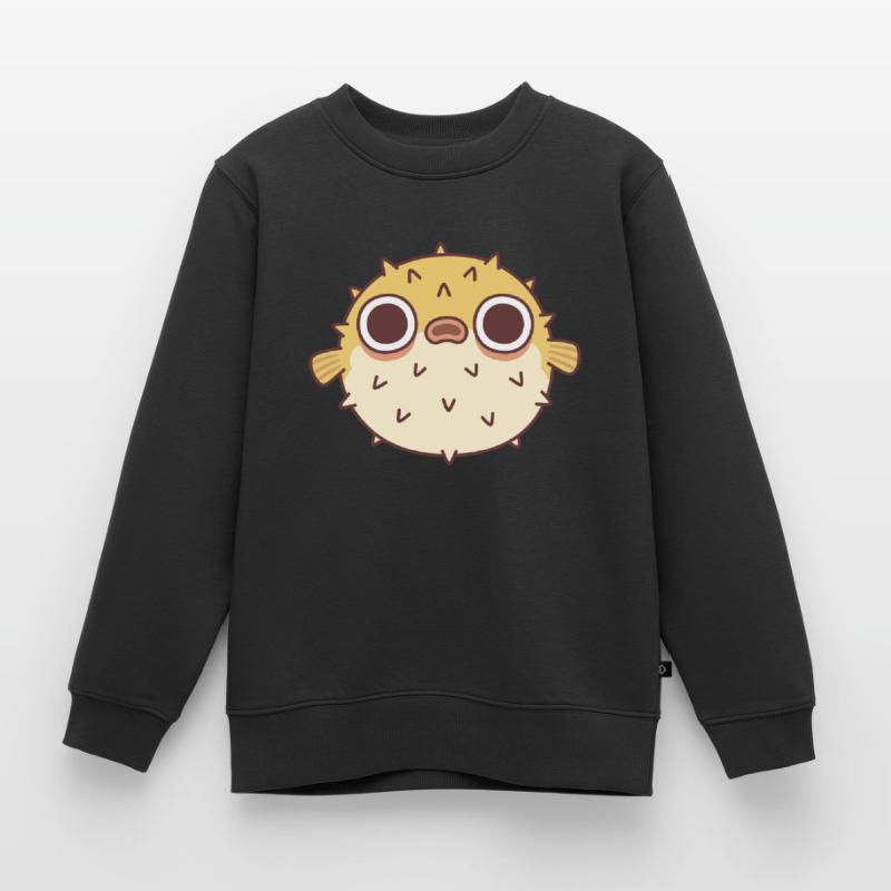 Cute Grumpy Puffer Fish Kids Premium Organic Sweatshirt