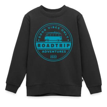 Road Trip Vibes Vanlife Seal - Sweat Premium enfant bio - noir - Devant - AI Model Kid Female (0cm)