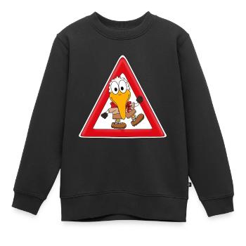 ACHTUNG WANDERVOGEL - Kinder Premium Organic Sweatshirt - Schwarz - Vorne - AI Model Kid Female (0cm)