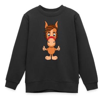 PFERD - PONY - Kinder Premium Organic Sweatshirt - Schwarz - Vorne - AI Model Kid Female (0cm)