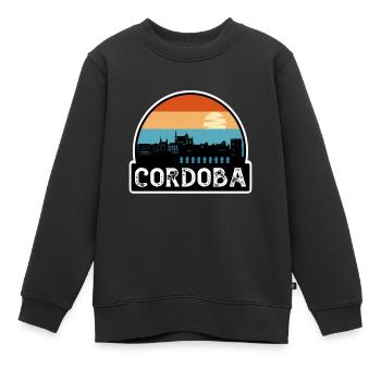 Cordoba Espagne Flag Skyline Souvenir de voyage - Sweat Premium enfant bio - noir - Devant - AI Model Kid Female (0cm)