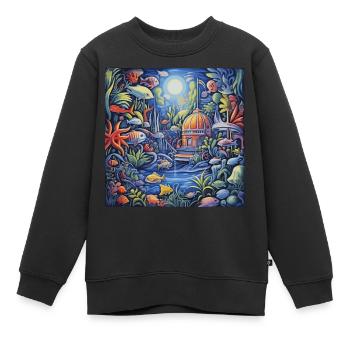 Aquarium - Sweat Premium enfant bio - noir - Devant - AI Model Kid Female (0cm)
