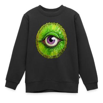 Lebendige Kiwi -Freude - Kinder Premium Organic Sweatshirt - Schwarz - Vorne - AI Model Kid Female (0cm)