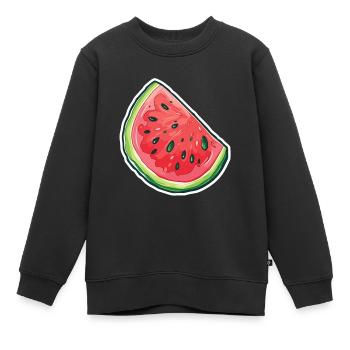 Tranche de pastèque - délices juteux - Sweat Premium enfant bio - noir - Devant - AI Model Kid Female (0cm)