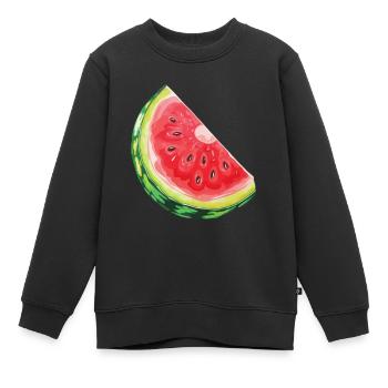 Tranche de pastèque désaltérant la soif - Sweat Premium enfant bio - noir - Devant - AI Model Kid Female (0cm)