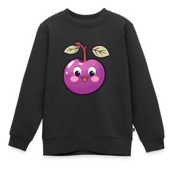 Prune Kawaii Prune Douce - Sweat Premium enfant bio - noir - Devant - AI Model Kid Female (0cm)