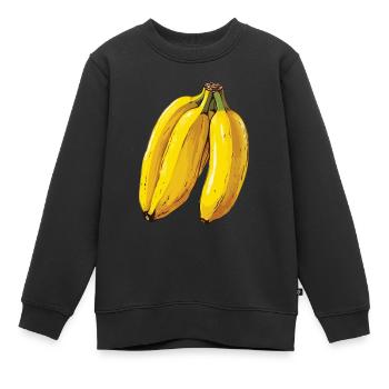 Spécialités jaune banane - Sweat Premium enfant bio - noir - Devant - AI Model Kid Female (0cm)