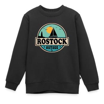 Rostock - Kinder Premium Organic Sweatshirt - Schwarz - Vorne - AI Model Kid Female (0cm)