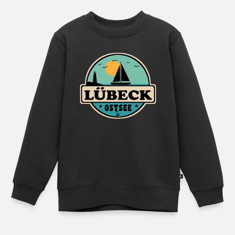 Lübeck - Kinder Premium Organic Sweatshirt - Schwarz