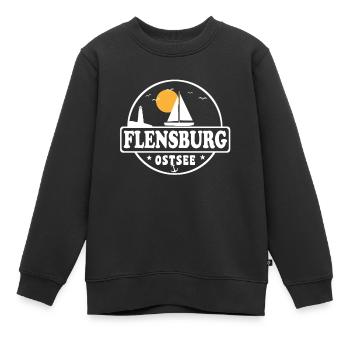 Flensburg - Kinder Premium Organic Sweatshirt - Schwarz - Vorne - AI Model Kid Female (0cm)