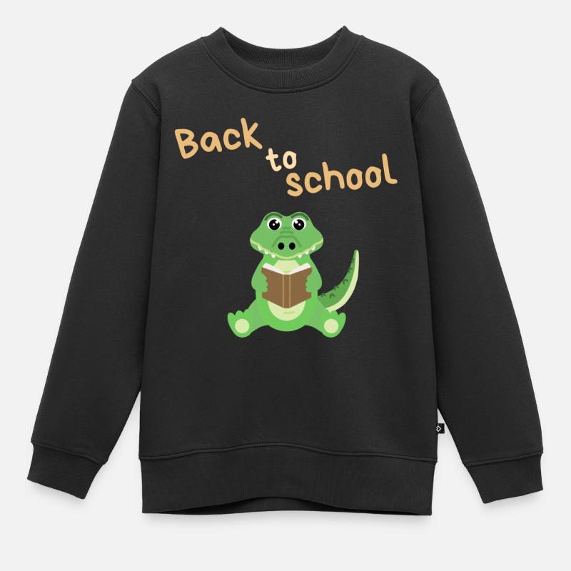 Retour à l’école - Crocodile - Sweat Premium enfant bio - noir