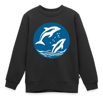 Enchantement aquatique - Sweat Premium enfant bio - noir - Devant - AI Model Kid Female (0cm)