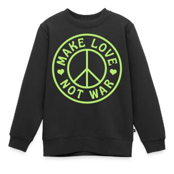 MAKE LOVE NOT WAR - Kinder Premium Organic Sweatshirt - Schwarz - Vorne - AI Model Kid Female (0cm)