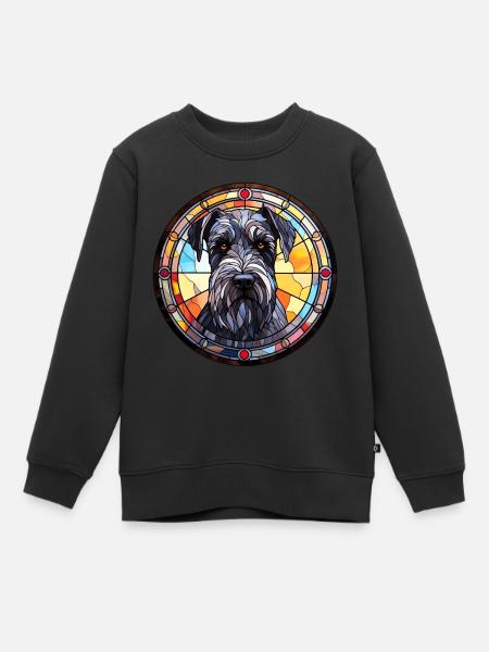 Verre aquarelle de race de chien schnauzer géant - Sweatshirt Premium barn ekologisk - svart