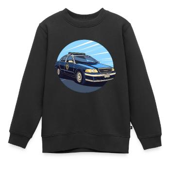 Police - Sweat Premium enfant bio - noir - Devant - AI Model Kid Female (0cm)