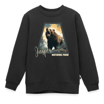 Parc national Jasper - Sweat Premium enfant bio - noir - Devant - AI Model Kid Female (0cm)