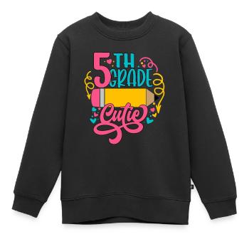 5th Grade Cutie Pencil Back To School T-Shirt - Kids Premium Organic Sweatshirt - black - Front - AI Model Kid Female (0cm)