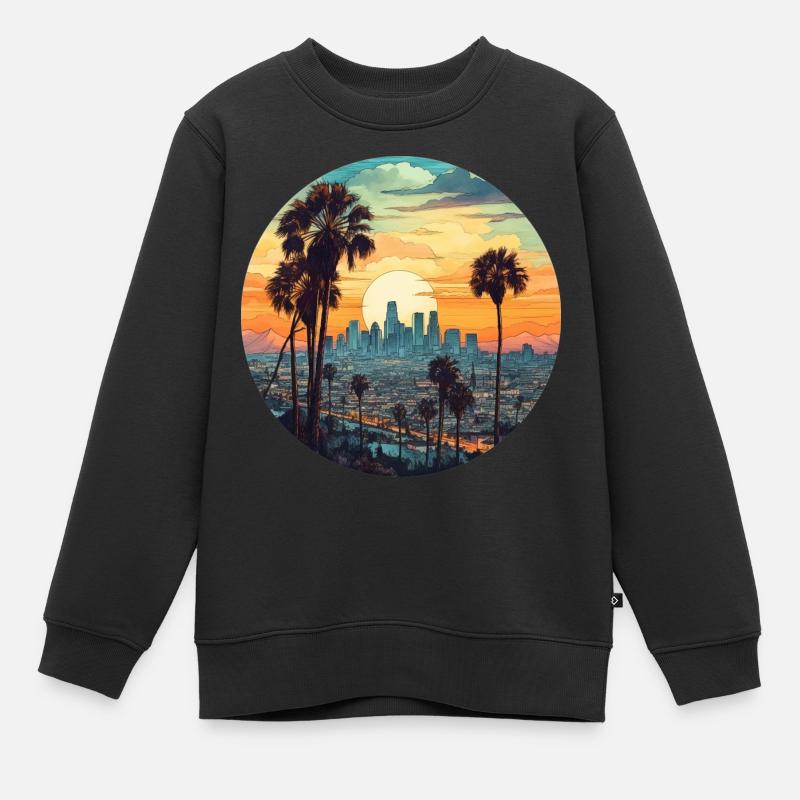 Los Angeles - Sweat Premium enfant bio - noir