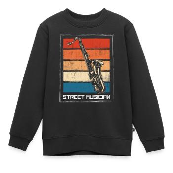 Musik Musikinstrument Entertainer - Kinder Premium Organic Sweatshirt - Schwarz - Vorne - AI Model Kid Female (0cm)