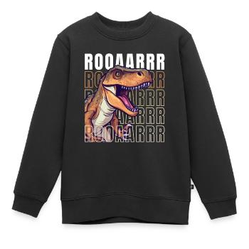 roaring T-Rex - Kinder Premium Organic Sweatshirt - Schwarz - Vorne - AI Model Kid Female (0cm)