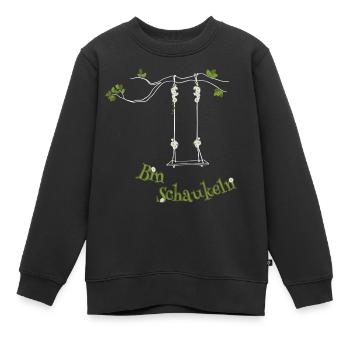 Bin schaukeln weiß - Kinder Premium Organic Sweatshirt - Schwarz - Vorne - AI Model Kid Female (0cm)