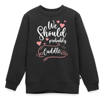 Kuscheln Teddybär Beziehung Zuneigung - Kinder Premium Organic Sweatshirt - Schwarz - Vorne - AI Model Kid Female (0cm)