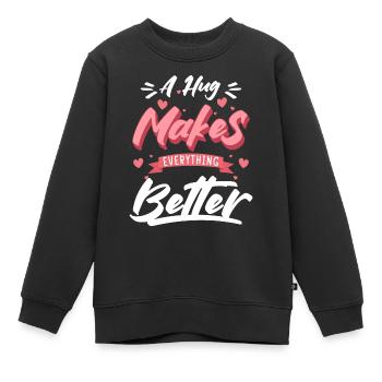 Schmusen Teddybär Süß Romantisch - Kinder Premium Organic Sweatshirt - Schwarz - Vorne - AI Model Kid Female (0cm)