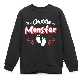 Relation de câlins - Sweat Premium enfant bio - noir - Devant - AI Model Kid Female (0cm)