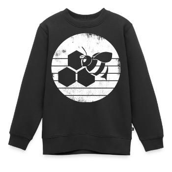 Honigbiene Skizze - Kinder Premium Organic Sweatshirt - Schwarz - Vorne - AI Model Kid Female (0cm)
